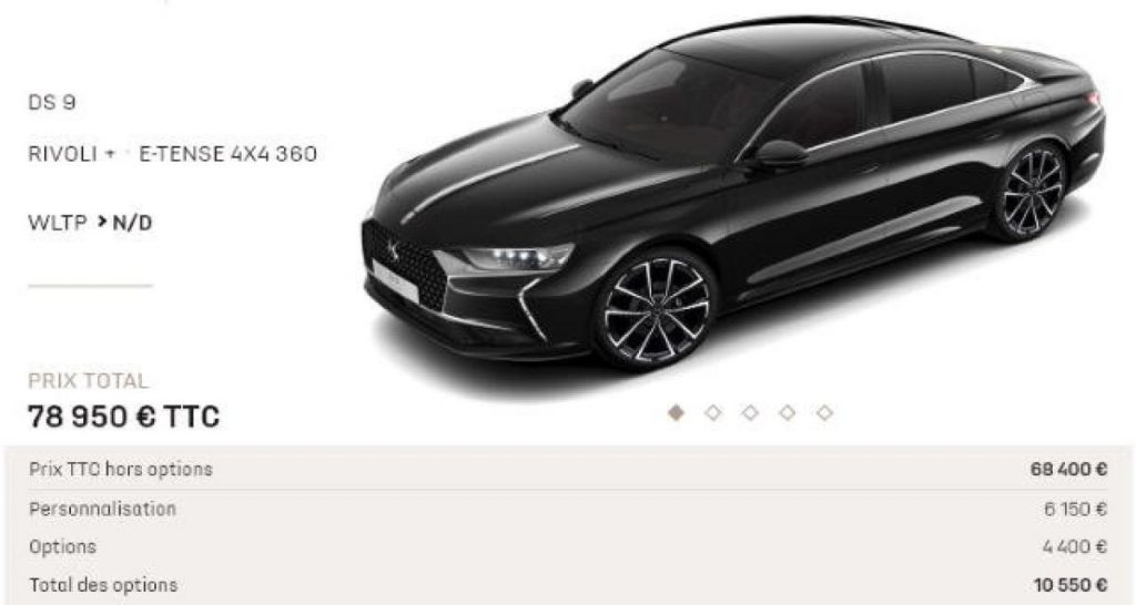 Près de 80 000 € la DS 9 toutes options