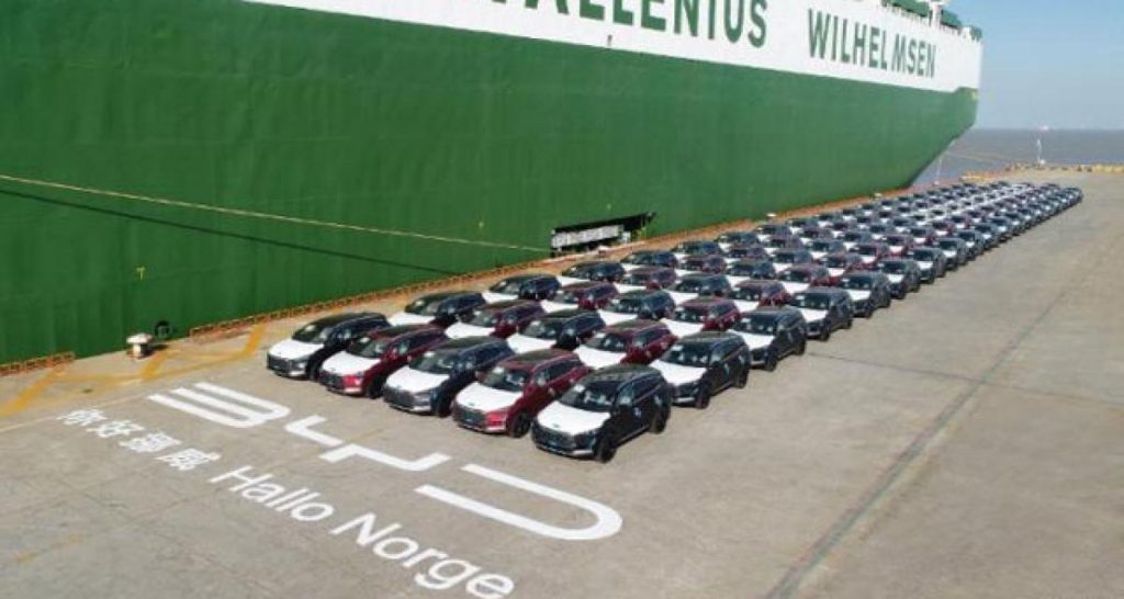 Les 100 premiers BYD Tang en route pour la Norvège