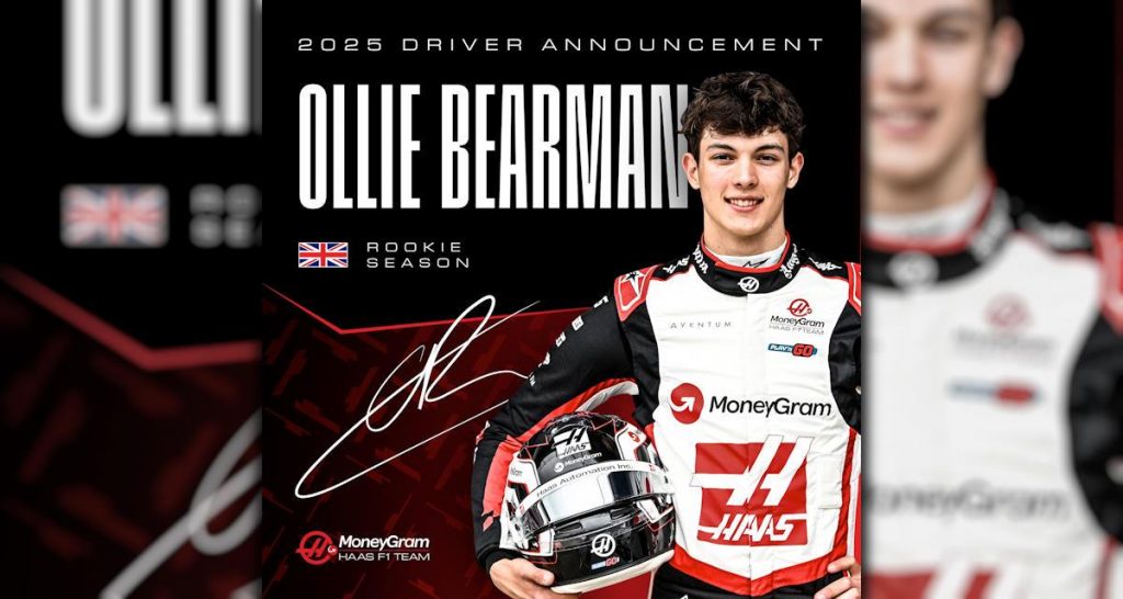 F1 : Ferrari place Ollie Bearman chez Haas en 2025