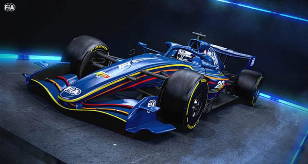 La FIA finalise la règlementation technique des F1 2026 Une représentation 3D d'une F1 de 2026 avec le nouveau règlement.