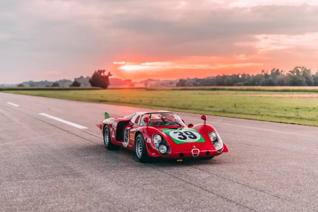Un prototype Alfa Romeo Tipo 33/2 Daytona de 1968 qui a particip&eacute; aux 24h du Mans est &agrave; vendre