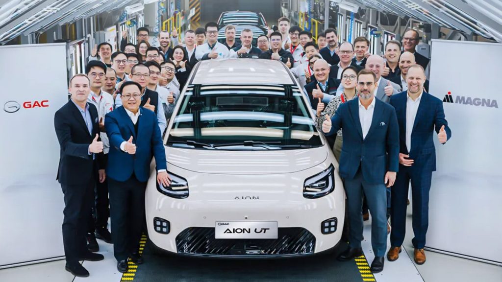 Début production GAC Aion UT à Graz (Magna)